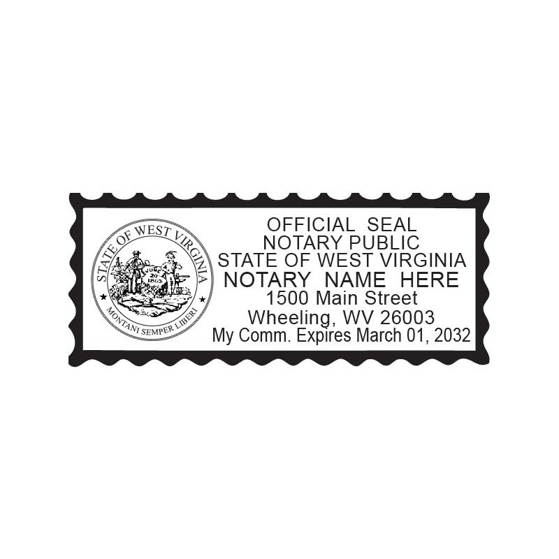 Hubco Purple S-844 Self Inking Notary Stamp - West Virginia