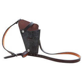 Hulara Western Shoulder Holster Cowboy Buff Leather for Glock 1911 Holster Right Hand Gun Holster Craved Concealed Carry Pistol Holster for handguns 9mm gun Shoulder Sling Holster