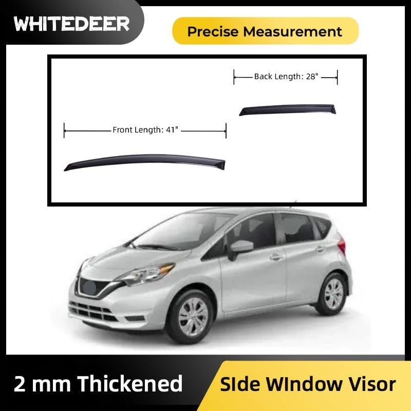 WhiteDeer ZH Durable Window Deflectors Rain Guards for Nissan Versa