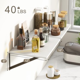 Fun Memories Deep Floating Shelves for Wall, 12 Inch Deep White Floating Shelves Set of 2, 16" W x 12" D Wall Shelf, Wide Display Ledges Shelves for Bedroom, Bathroom, 12 Deep Bookshelf Wall Mounted