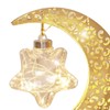 Tabletop Moon Lamp Iron Openwork Pattern LED Hanging Moon Shape