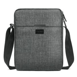 flintronic Men's Shoulder Bag, Waterproof Messenger Bag with Adjustable Strap, Lightweight Work Bag with Multiple Pockets, Crossbody Bag for Working Shopping Travel Daily Use(Grey)