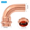 PATIKIL 3/4" x 3/4" Elbow Copper Press Fittings, 5 Pcs