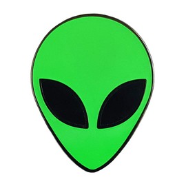 Pinsanity Green Alien Head Enamel Lapel Pin