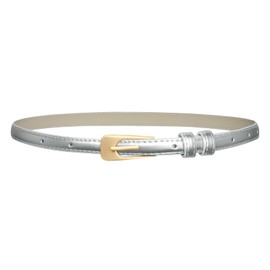 GRACE KARIN Womens Vintage Leather Belt Skinny Leather Belt With Gold Buckle Thin Plus Size Waist Belt For Jeans Dress M