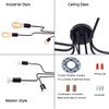 LynPon Industrial Ceiling Light Fixture Black Lighting Fixtures Metal Semi