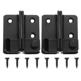 PATIKIL Flip Door Sliding Latch, 2 Pack Left Slide Latch Safety Door Lock Stainless Steel Door Lock with Screws for Cabinet Closet Bathroom Garage, Black
