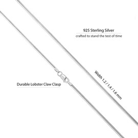 Silvadi Sterling Silver Necklace Round Snake Chains for Men - 925 Silver Chain Necklace for Women Italian Width/Length Variety (1.2mm - 22") Made in Italy