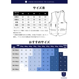 HISDERN Men's Suit Vest, Paisley, Necktie, Pocket Square, 3-Piece Set, Formal, Wedding Vest, Large Size, Fit, 2 Pockets, Gray (Please refer to the size chart in picture 2)