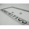 Fit Infiniti Polished Stainless Steel License Plate Frame w/Caps