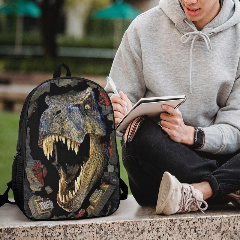 CNRYRIO T-Rex Dinosaur Backpack for Boys Kids 6-12, 17 Inch