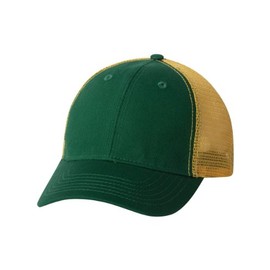 Sportsman 'The Duke'' Washed Trucker Cap Adjustable Dark Green/ Gold