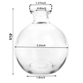 SOUJOY Set of 12 Small Glass Ball Bud Vase, Unique Mini Low Sitting Flower Vase, Clear Floral Centerpieces for Home Decor, Weddings, Floral Arrangements, Events, Parties