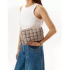 Unilily Puffy Cosmetic Bag for Women, Stone, Medium, Quilted Pattern