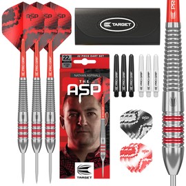 Target Darts Nathan Aspinall Brass Steel Tip Dart Set, 22G | Fixed Point Darts, Pro Grip Shafts, No.2 Pro Ultra Dart Flights, Storage Wallet Case & Extra Professional Accessories