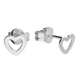 Sterling Silver Heart Earrings - Sterling Silver - Versatile Open Heart Sterling Silver Stud Earrings - Thoughtful Grandparent Nanny Gifts - Ideal For Special Occasions