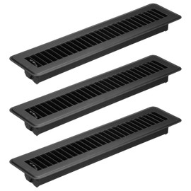 PATIKIL 14 x 2 Inch Floor Register, 3pcs Heavy Duty Air Vent Cover Steel Adjustable Decor Vents Easy Adjust Floor Grates for Sidewall Home Office, Black