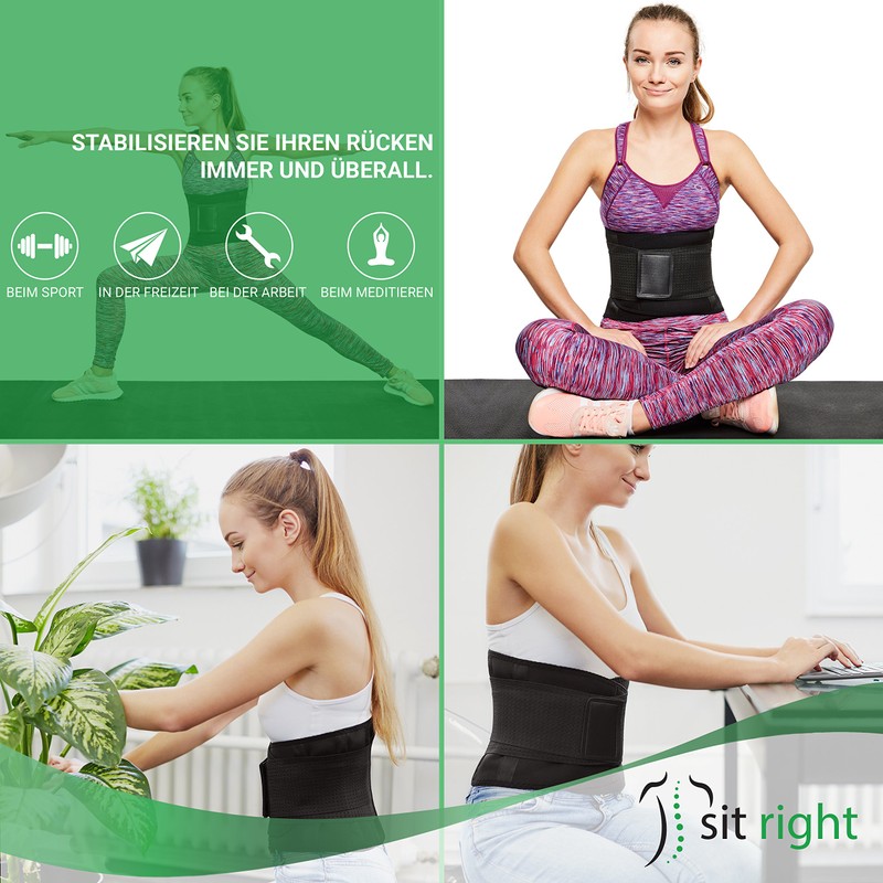 sit right Back Brace - Back Strap for Stabilising the