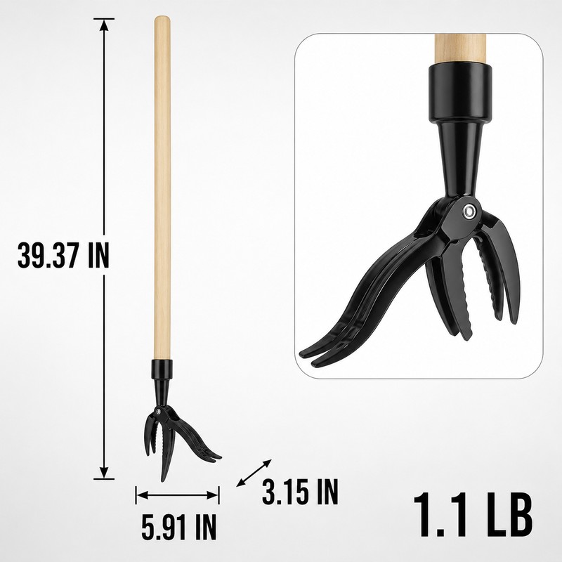 Stand Up Weed Puller Tool for Garden Root Removal -