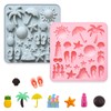 2 Pcs Summer Beach Theme Silicone Molds, 22-Cavity Coconut Tree