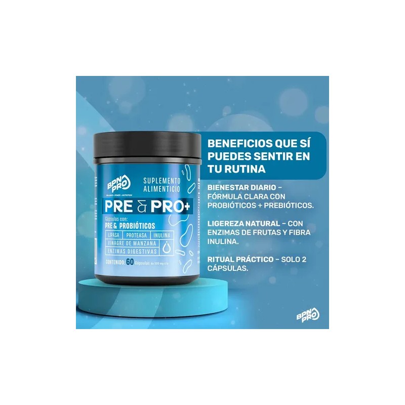 Probióticos y Prebióticos BPN Pro con Enzimas Digestivas, para la