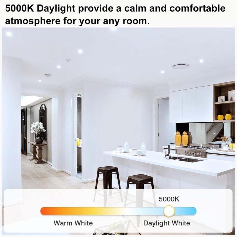Vannise BR40 Led Light Bulbs 5000k Daylight Dimmable, 6 Pack