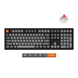Keychron K10 Max Wireless Custom Mechanical Keyboard, 100% Layout QMK 2.4 GHz Bluetooth White Backlit with Hot-swappable Keychron Super Red Switch Compatible with Mac Windows Linux