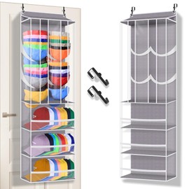 Toread Dual Purpose Over The Door Hat Organizer，Holds 80+ baseball caps Hat rack for door，Adjustable-hook design Hat Organizer For Baseball Caps，Fits closet/bedroom/pantry Over Door Organizer-G