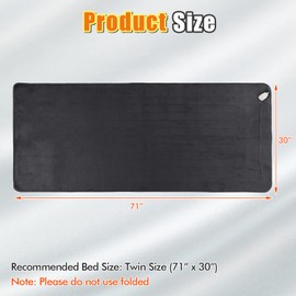 CLEEMAN Electric Heated Mattress Pad, 71” x 30” Twin Size Massage Table Warmer with 5-Level Heating, 8H Timer, Constant Heating, Overheat Protection, Machine Washable, Bed Warmer for Bedroom