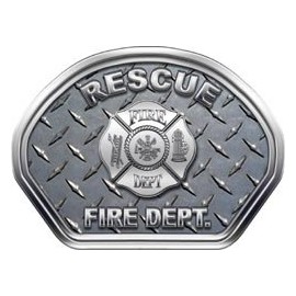 Firefighter Fire Helmet Front Face Rescue Diamond Plate Decal Reflective