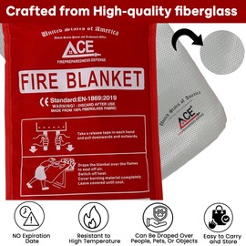 Fire Emergency Fire Blanket - 3-Pack - Fire Suppression Blanket for Kitchen, 40” x 40” Fire Blanket for Home, Fiberglass