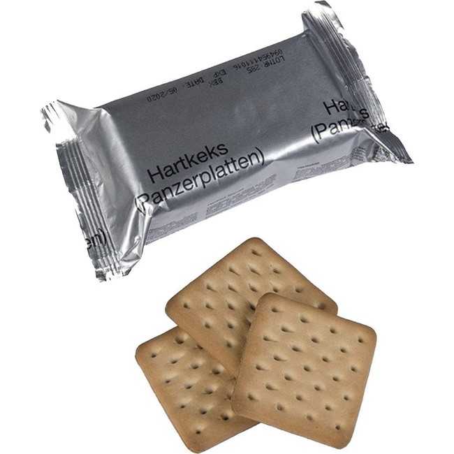 x4 Genuine German Army Survival Food Pack Outdoor Hardtack Biscuits 125 grams NATO MRE Crackers 4 Packs