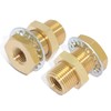 Boeray 2pcs Bulkhead Brass Pipe Fitting 1/2 Inch NPT Female