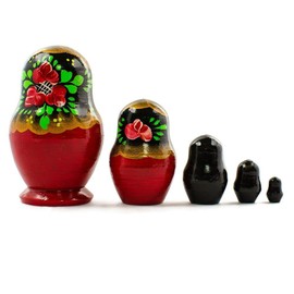 BestPysanky Set of 5 Olesya Russian Wooden Nesting Dolls 3.5 Inches