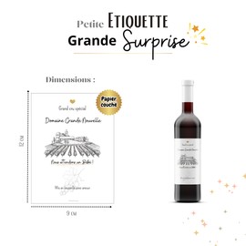 Etichetta bottiglia di vino annuncio gravidanza | Annuncio gravidanza nonni - tata - tonton - papà | Annuncio nascita originale