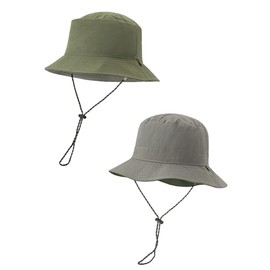 WANYING Women's Men's Gorpcore Bucket Hat Fishing Hat Reversible Bucket Hat Sun Hat Sun Protection Casual Outdoor for Head Circumference 56-58 cm - Plain Grey & Olive, Reversible Grey & Olive, 56/58