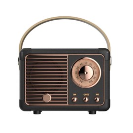 Dosmix Retro Bluetooth Speaker, Vintage Decor, Small Wireless Bluetooth Speaker, Cute Old Fashion Style for Kitchen Desk Bedroom Office Outdoor Accessories for Android/iOS Devices (Black)