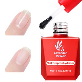 Lavender Violets 15ml Acid Free Professional Nail Dehydrator Prep for UV Gel Polish Acrylic Nails Fast Dry Natural Nail Manicure Bonder 0.52oz A107