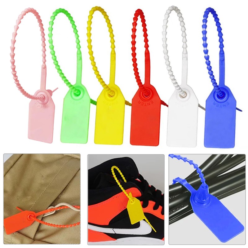 120 Pcs Security Tags Plastic Security Seals Cable Tie Labels,