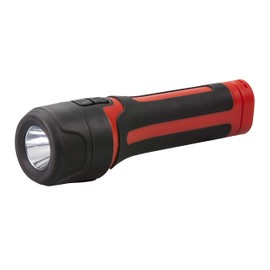 Life Gear Waterproof Flashlight with 3 Direction Path Light for Safe Walking at Night, 150 Lumens, Safety Whistle , Black,Red, 7.3" x 1.9" x 1.9"