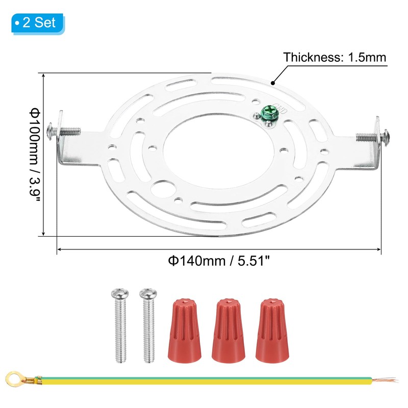 PATIKIL 140mm (5.51") Universal Light Fixture Mounting Bracket Kit, 2