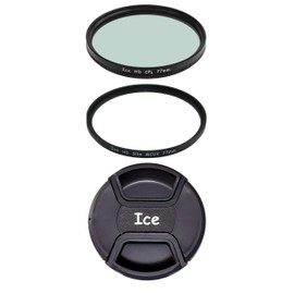 ICE 77mm Filter Set HD MC UV & CPL & Lens Cap 77 Multi-Coated