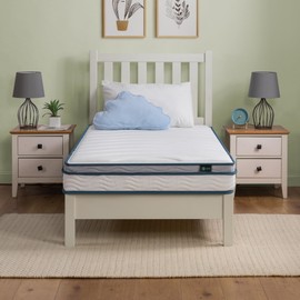 ZINUS 6 Inch Spring Sensation Hybrid Mattress [New Version], Medium Firm Feel, Fiberglass Free, Guest and Youth Bedroom, Mattress in A Box, Twin