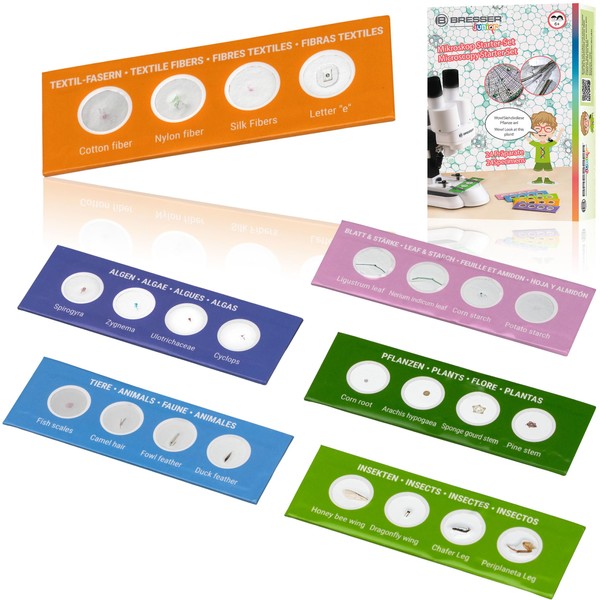 Bresser Junior 24 Permanent Preparations in Microscope Starter Set for