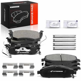 A-Premium - Juego de pastillas de freno de disco de cerámica delantera y trasera compatibles con modelos selectos Jeep - Commander 2006-2010, Grand Cherokee 2005-2010, con hardware, 8 piezas