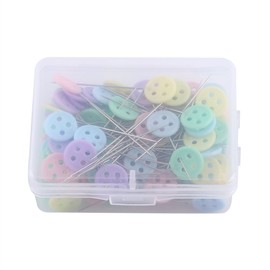 Yosoo Cabeza De Alfiler De Flores, 100pcs Alfileres Rectos De Patchwork Alfileres De Agujas De Coser con Caja Accesorios De Acolchado De Costura Herramientas De Bricolaje,Hogar y Cocina