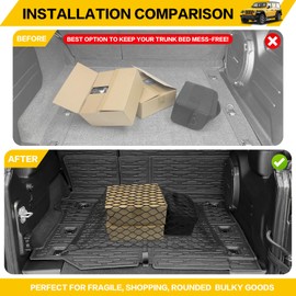 JTYZSM Cargo Mats & Trunk Net for 2018-2024 Jeep Wrangler JL Unlimited 4X4 Trunk Mat Backrest Liner with Cargo Net All Weather Rear Back Seat Mat Cargo Net for Wrangler JL 4 Door Accessories