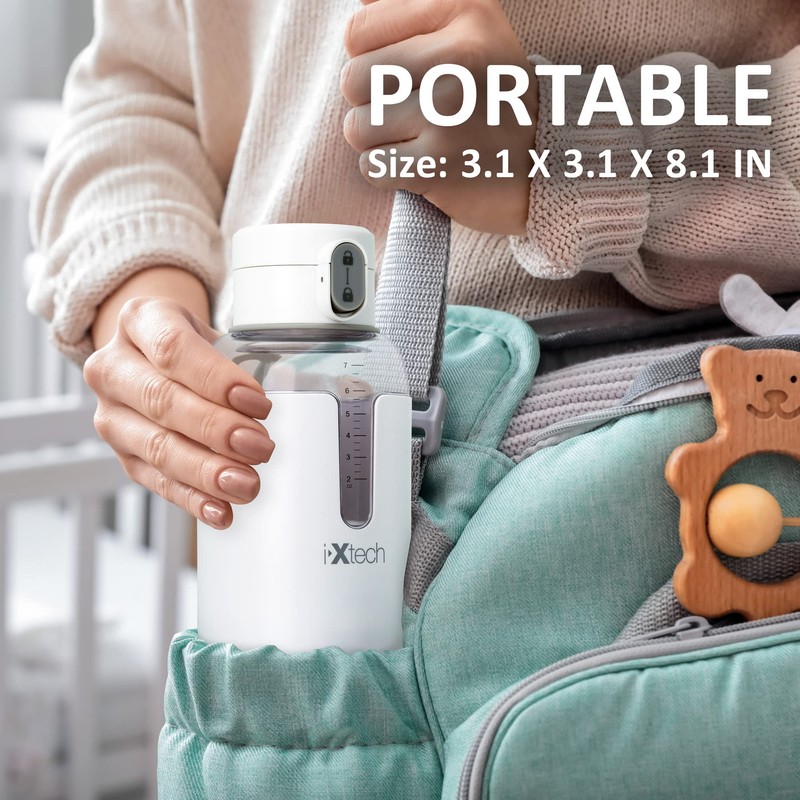 IXTECH Portable Water Warmer for Baby Formula, Milk, 8 oz.,
