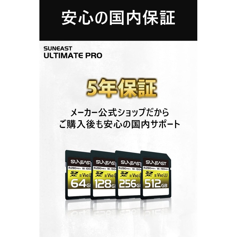 SUNEAST SDXC CARD 64GB UHS-II V60 MAX 280MB/s U3 4K