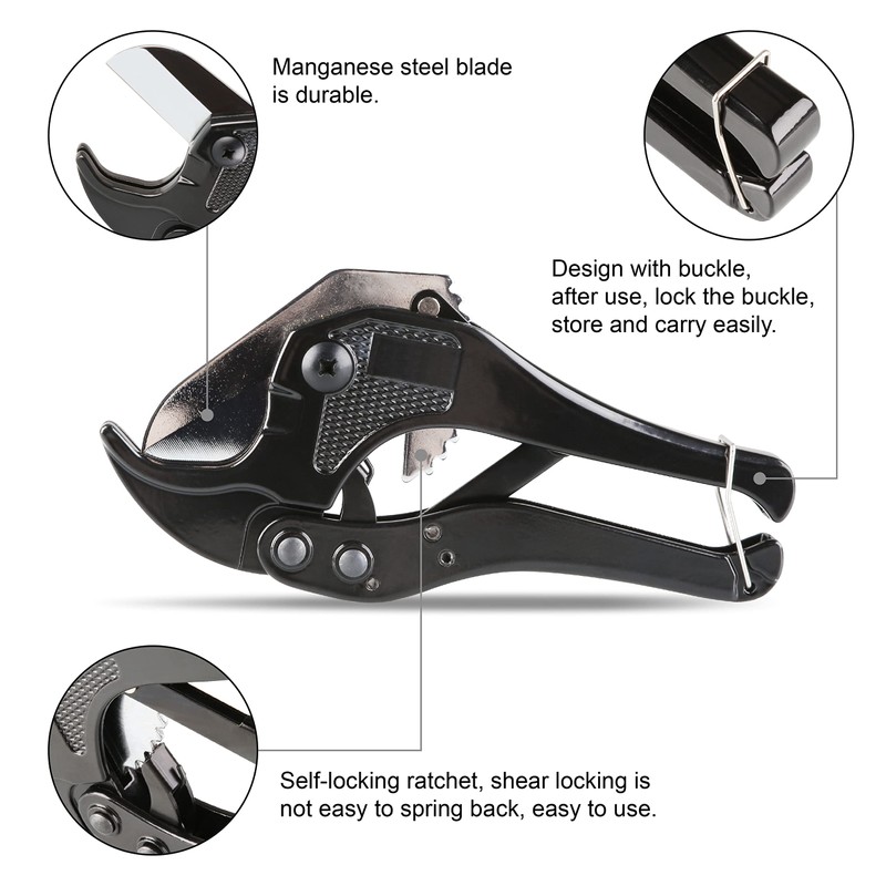 iWork PVC Cutter 1-5/8", PVC Pipe Cutter, Ratcheting PVC Cutter